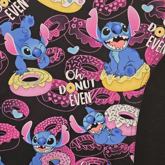 Disney Stitch/donut print scrub top see description for sizing - Picture 2 of 8